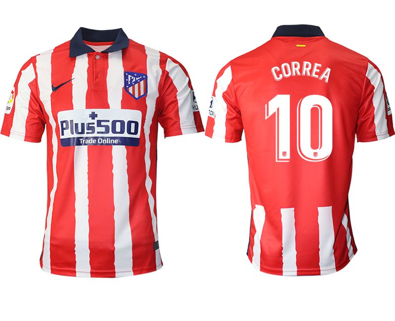 Men 2020-2021 club Atletico Madrid home aaa version #10 red Soccer Jerseys